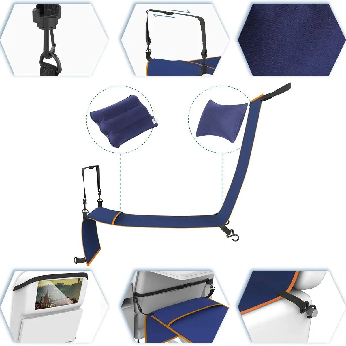 Sleeping Artifact Seat Inflatable Foot Mat Leg Stool Train Hammock